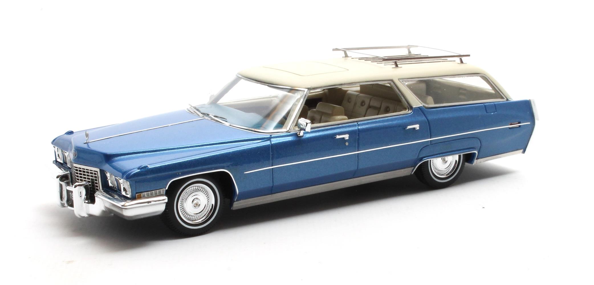 Cadillac deVille Wagon 1972 Blauw/Creme - 1:43  Cadillac deVille Wagon 1972 Blauw/Creme - 1:43